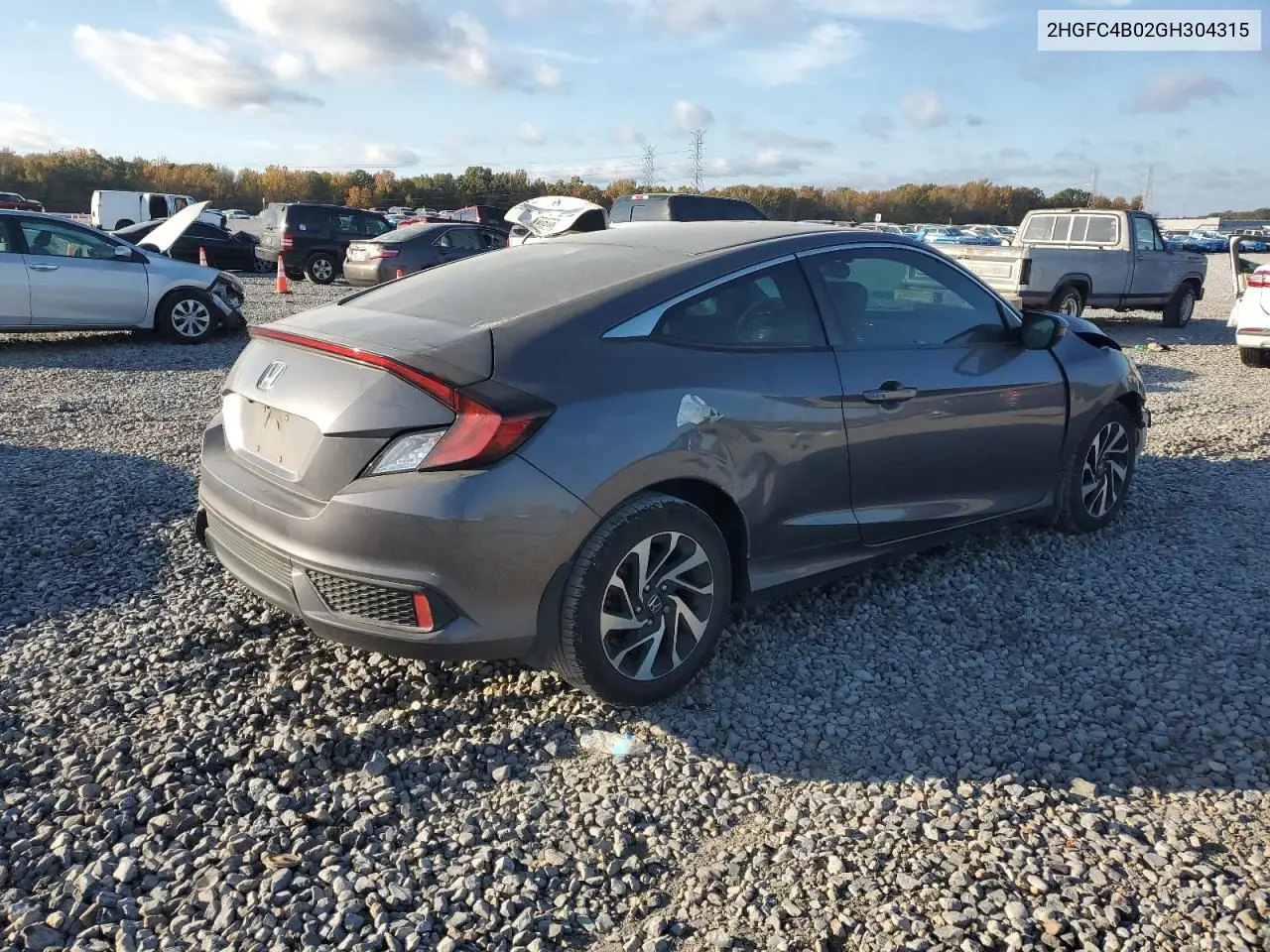 2HGFC4B02GH304315 2016 Honda Civic Lx
