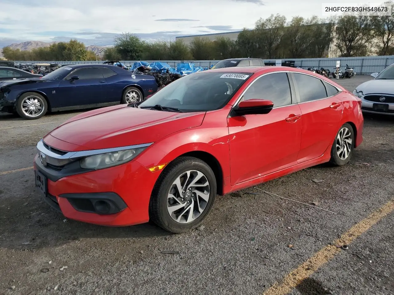 2HGFC2F83GH548673 2016 Honda Civic Ex