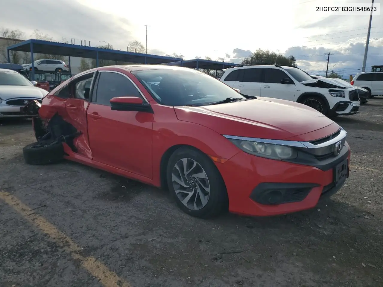 2HGFC2F83GH548673 2016 Honda Civic Ex