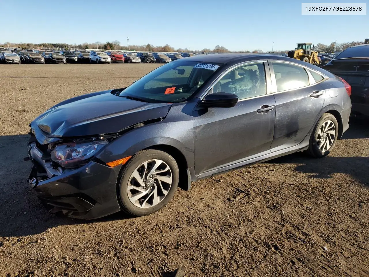 19XFC2F77GE228578 2016 Honda Civic Ex