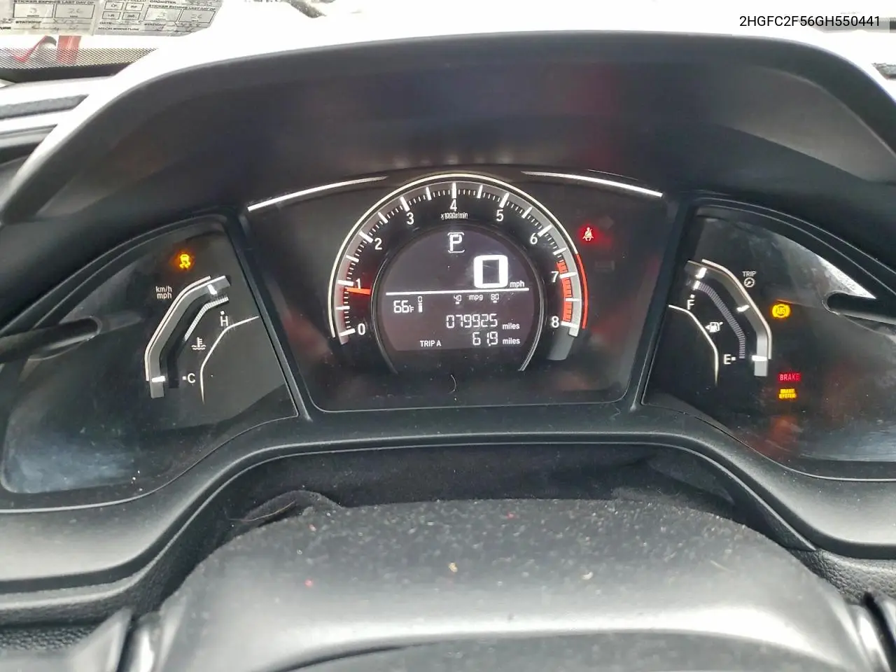 2HGFC2F56GH550441 2016 Honda Civic Lx