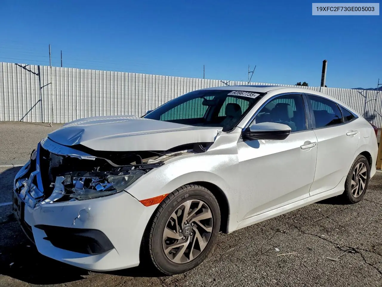 19XFC2F73GE005003 2016 Honda Civic Ex