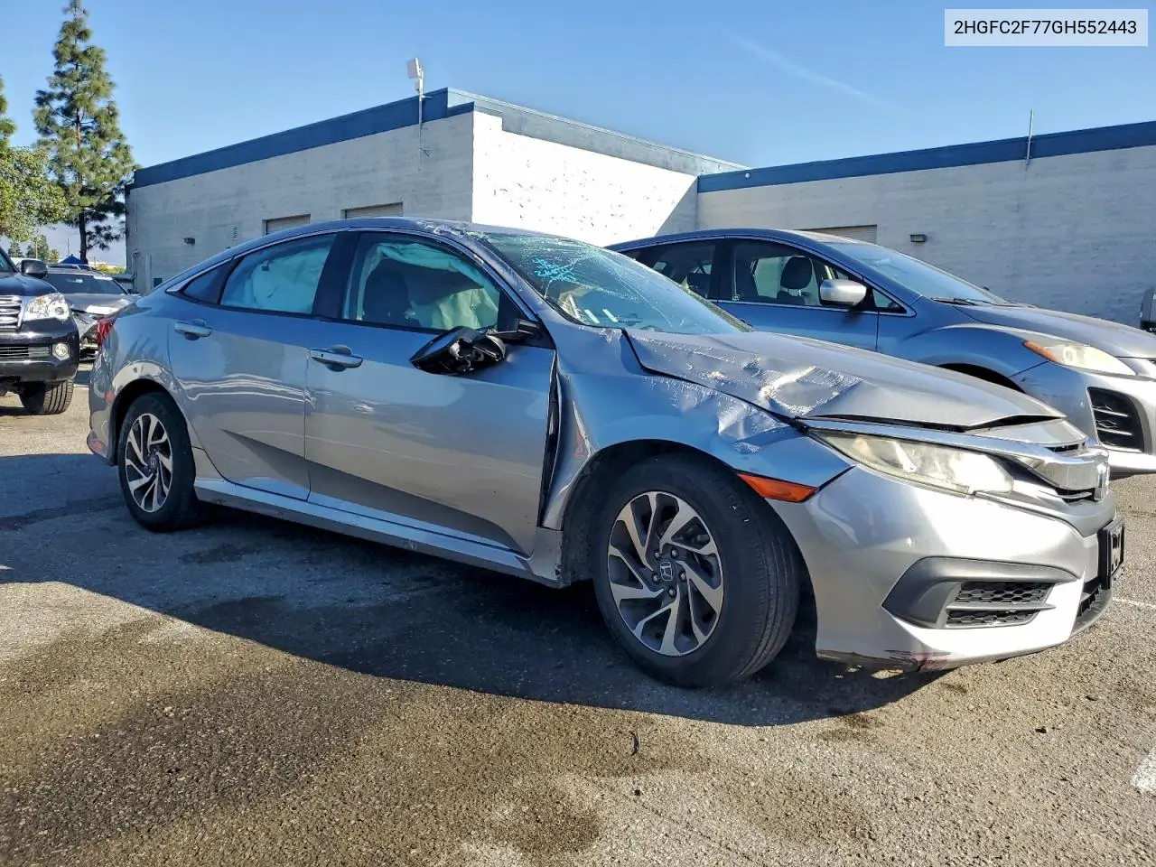 2HGFC2F77GH552443 2016 Honda Civic Ex