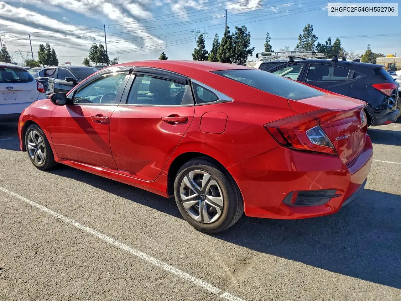 2HGFC2F54GH552706 2016 Honda Civic Lx