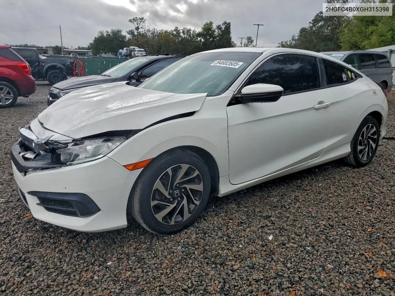 2HGFC4B0XGH315398 2016 Honda Civic Lx