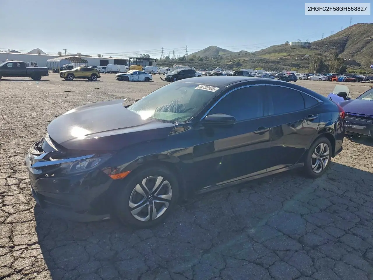 2HGFC2F58GH568827 2016 Honda Civic Lx