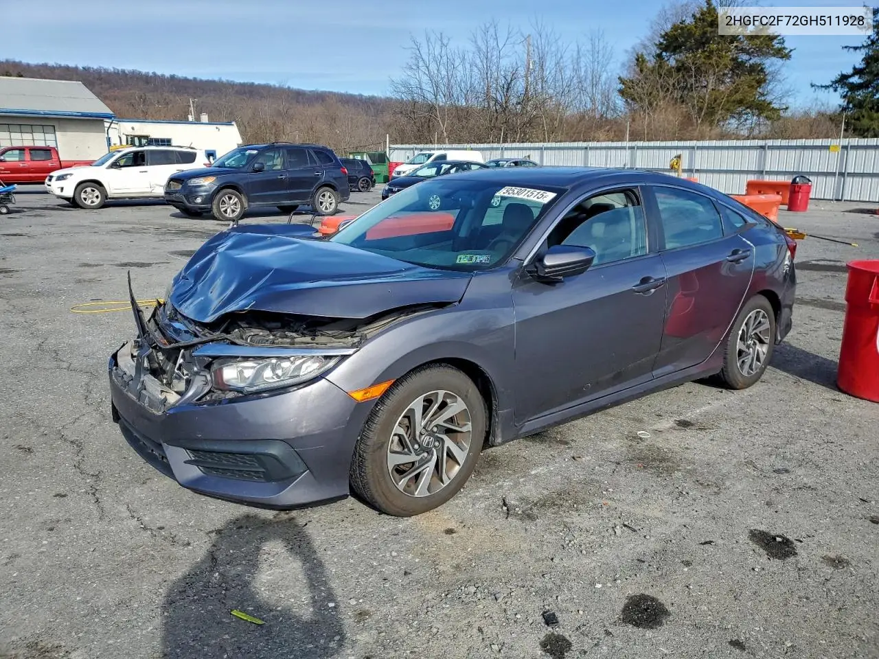 2HGFC2F72GH511928 2016 Honda Civic Ex