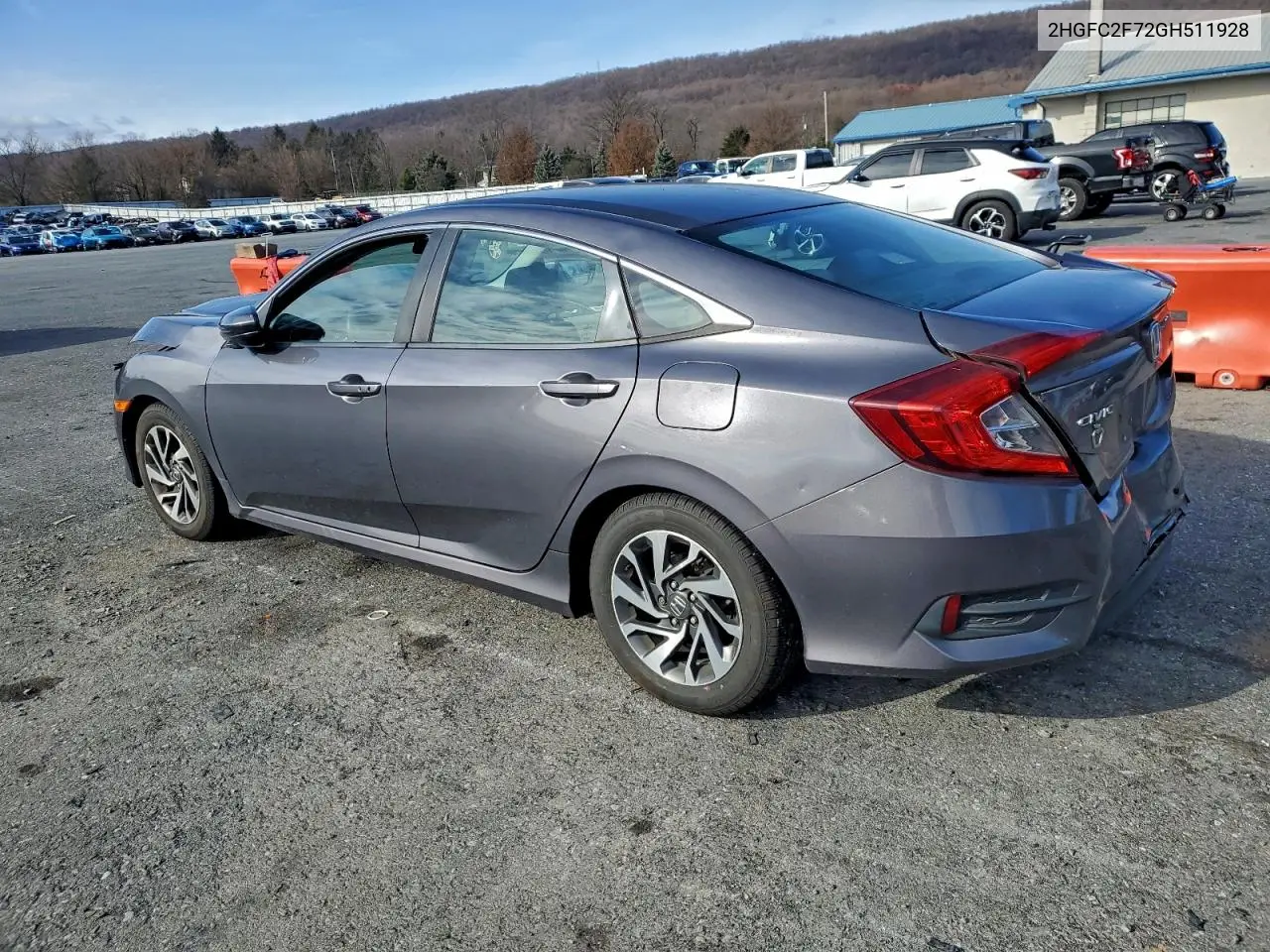 2HGFC2F72GH511928 2016 Honda Civic Ex