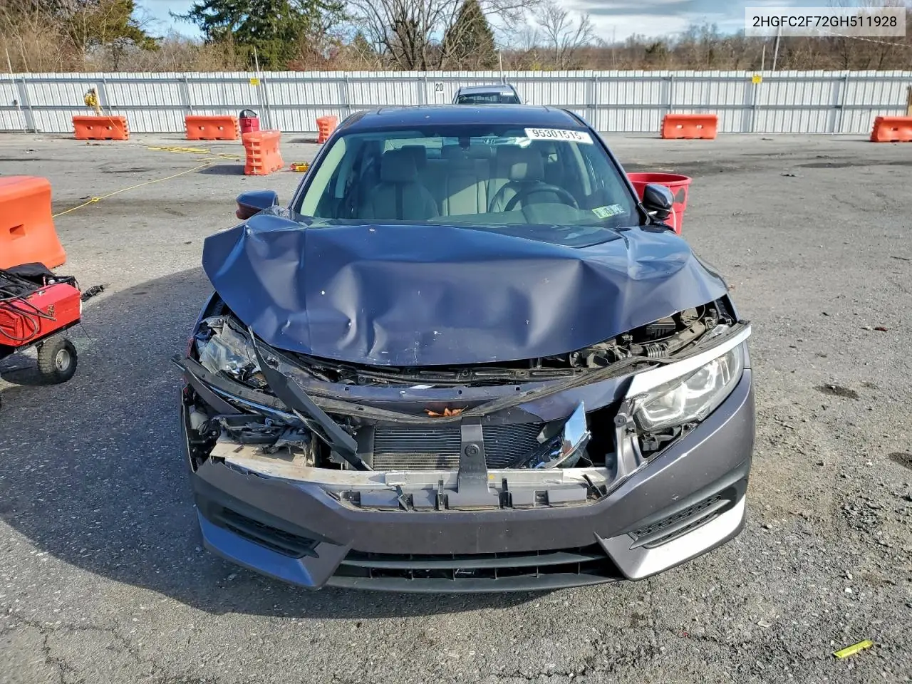 2HGFC2F72GH511928 2016 Honda Civic Ex