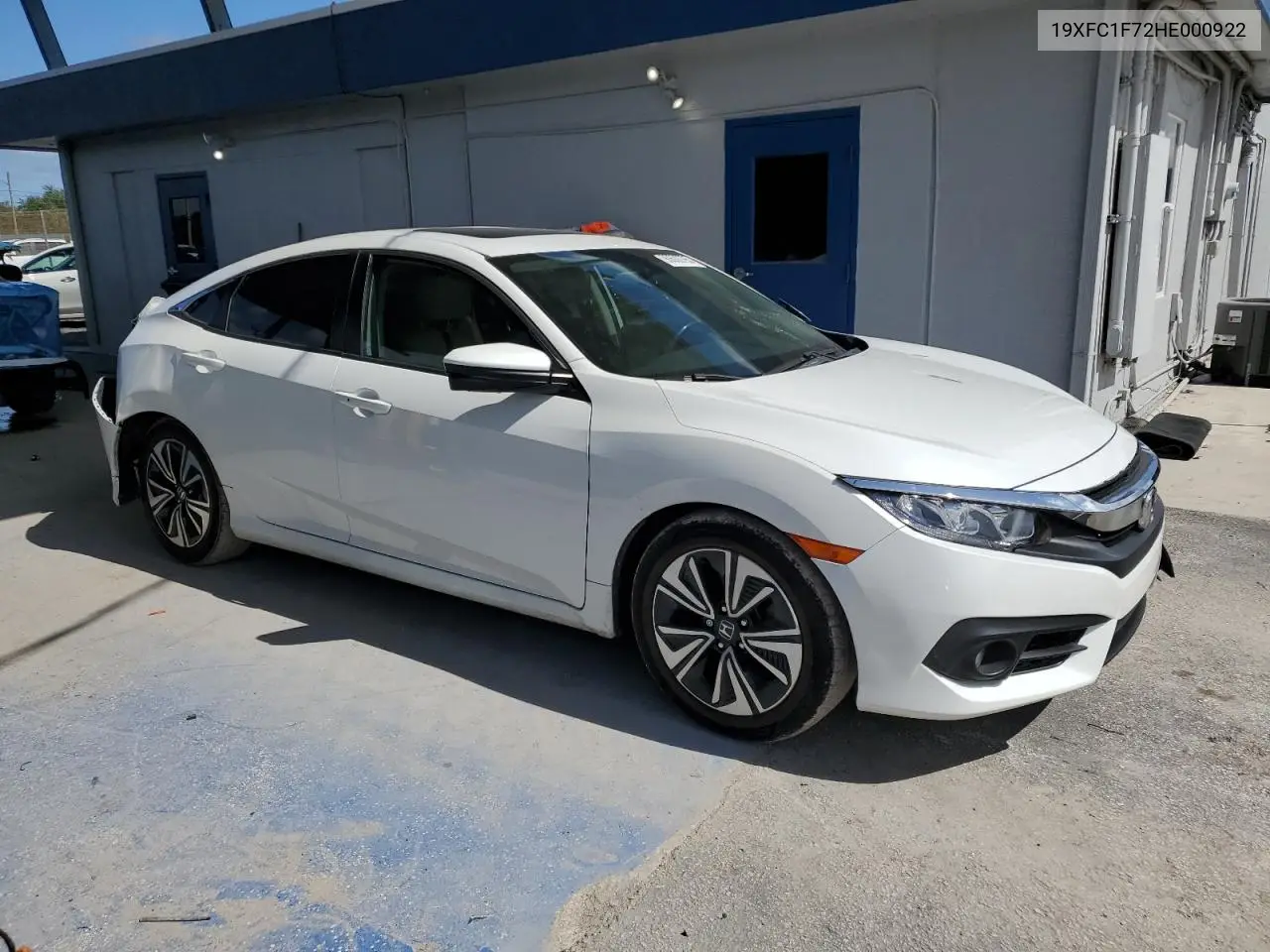 19XFC1F72HE000922 2017 Honda Civic Exl