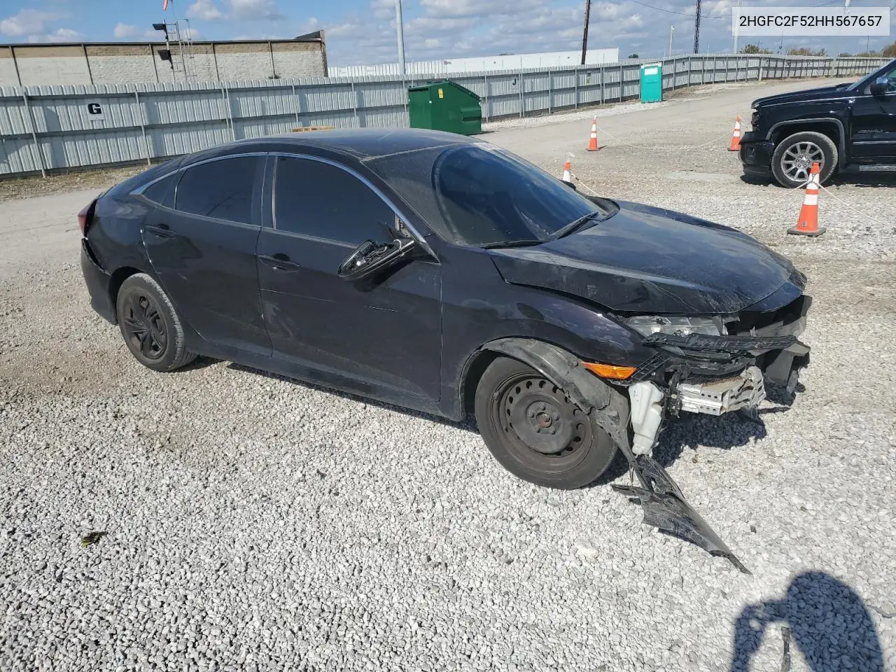 2HGFC2F52HH567657 2017 Honda Civic Lx