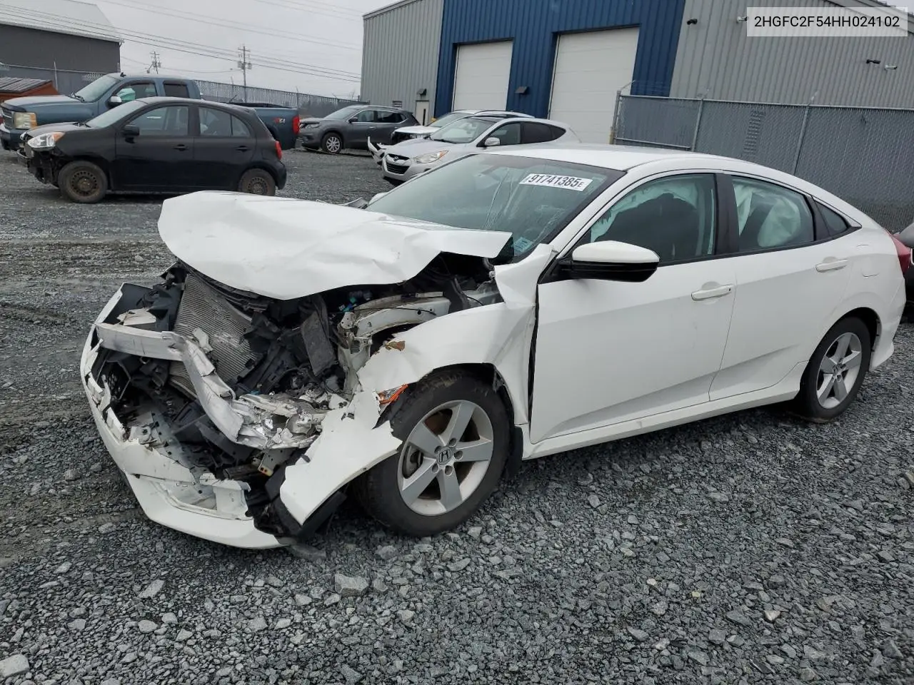 2HGFC2F54HH024102 2017 Honda Civic Lx