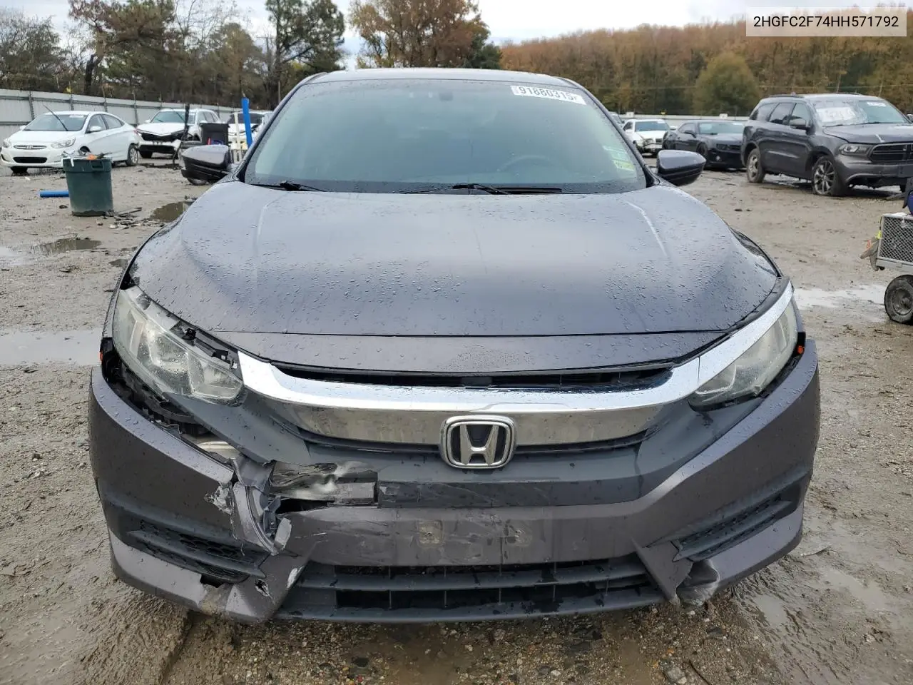 2HGFC2F74HH571792 2017 Honda Civic Ex