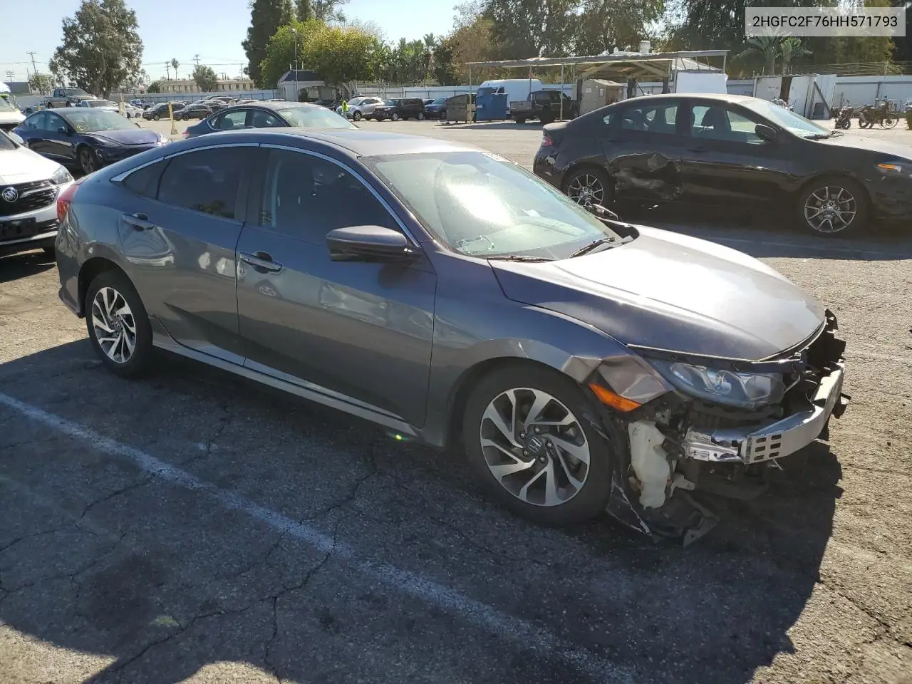 2HGFC2F76HH571793 2017 Honda Civic Ex