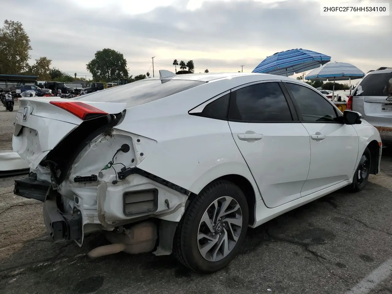 2HGFC2F76HH534100 2017 Honda Civic Ex