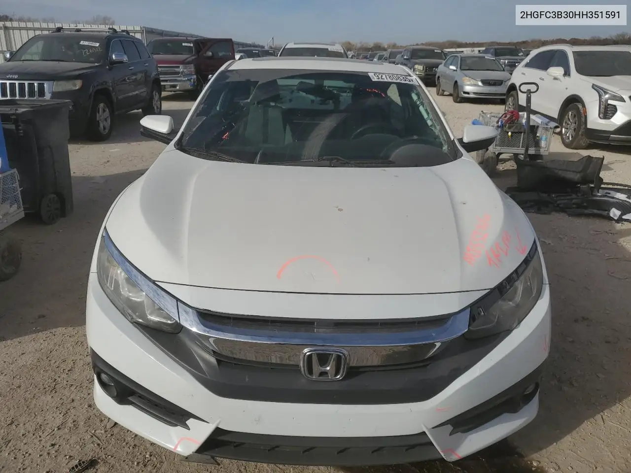 2HGFC3B30HH351591 2017 Honda Civic Ex