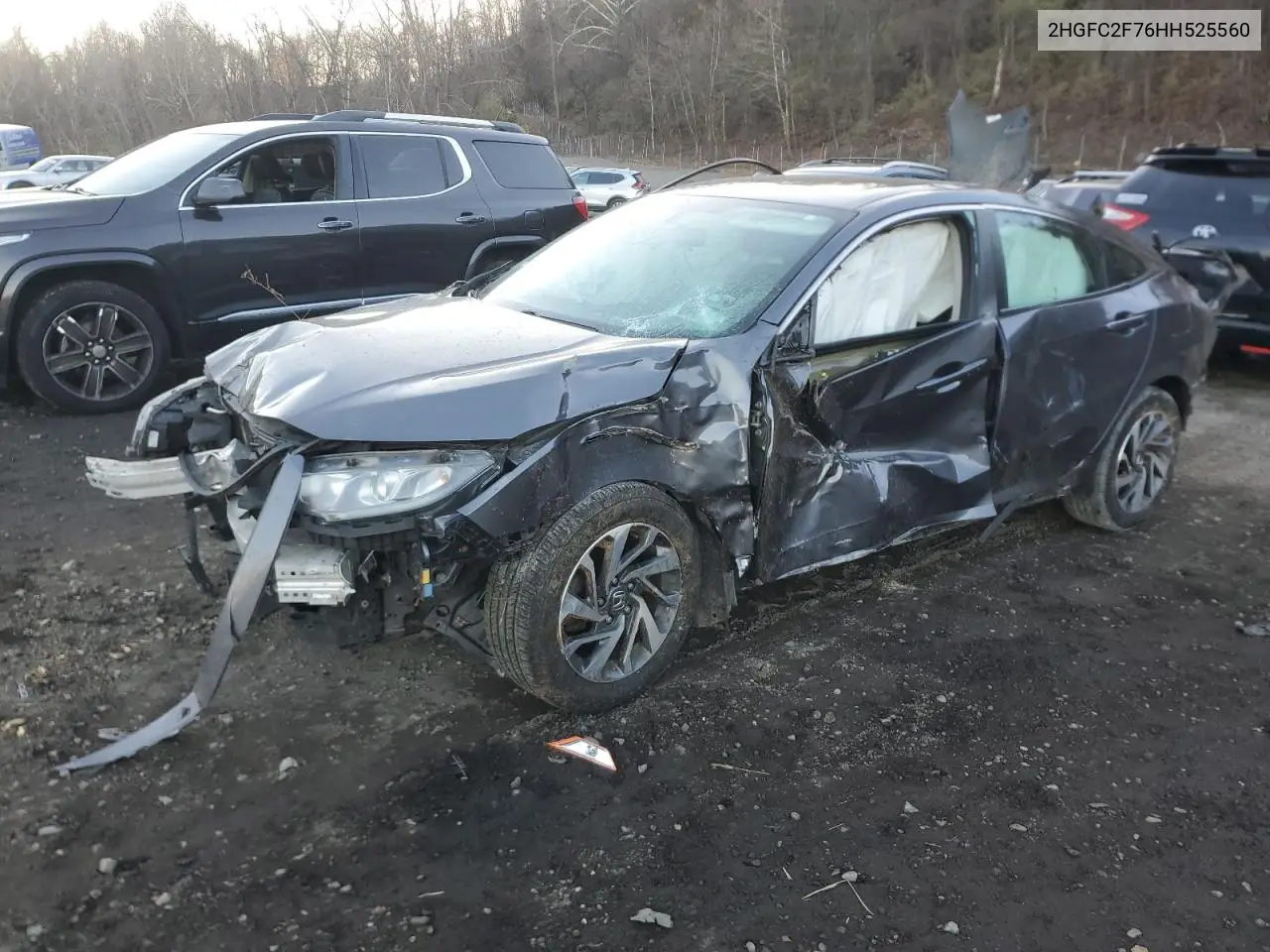 2HGFC2F76HH525560 2017 Honda Civic Ex