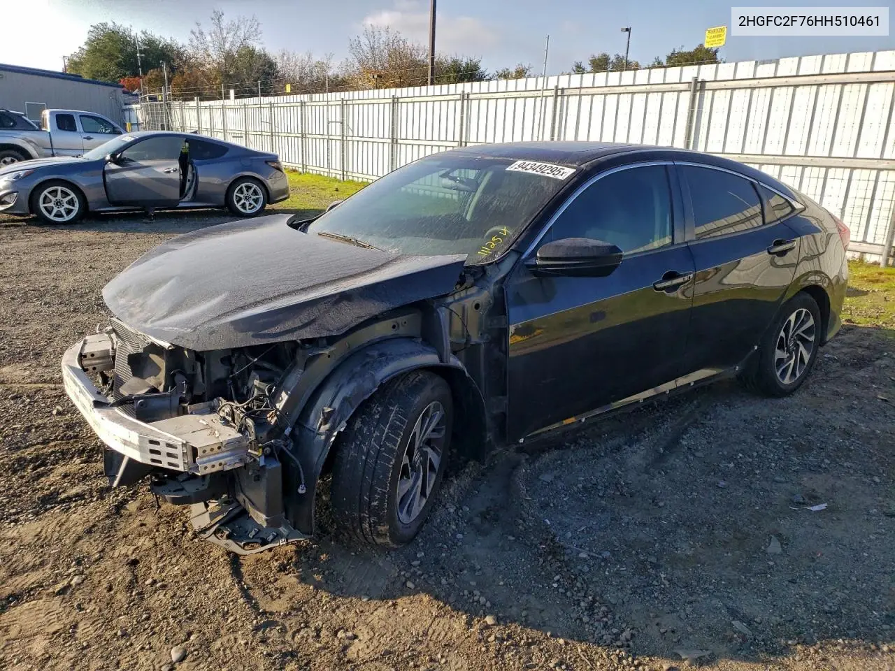 2HGFC2F76HH510461 2017 Honda Civic Ex