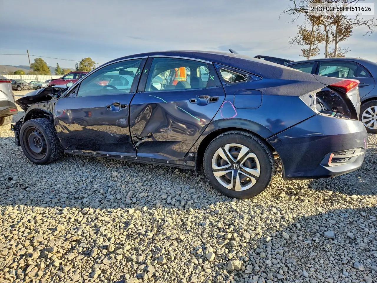 2HGFC2F58HH511626 2017 Honda Civic Lx