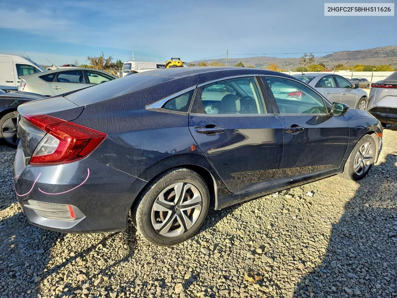 2HGFC2F58HH511626 2017 Honda Civic Lx