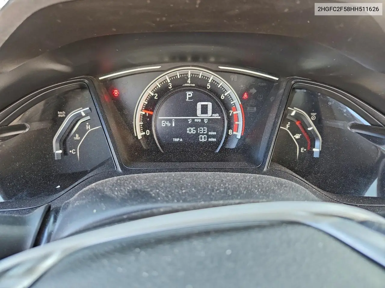 2HGFC2F58HH511626 2017 Honda Civic Lx