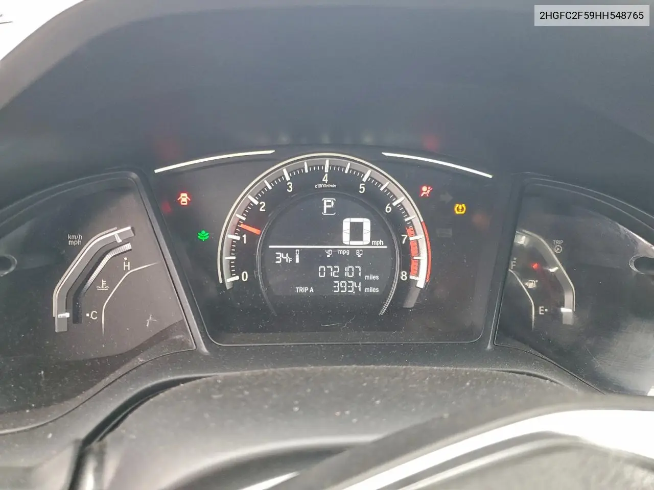 2HGFC2F59HH548765 2017 Honda Civic Lx