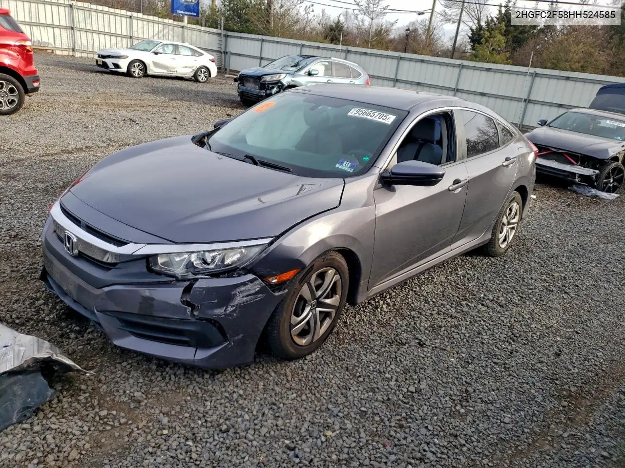2HGFC2F58HH524585 2017 Honda Civic Lx