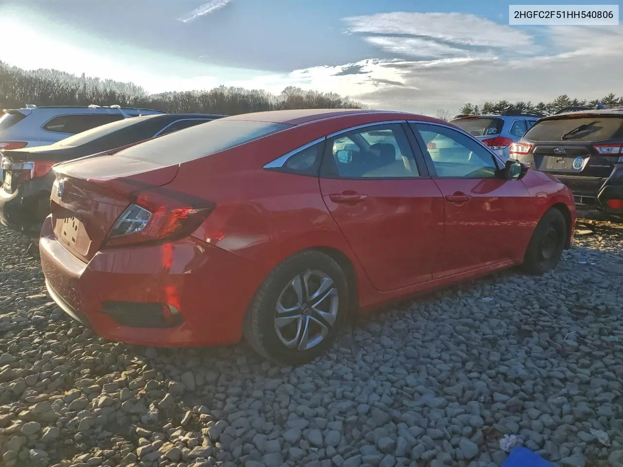 2HGFC2F51HH540806 2017 Honda Civic Lx