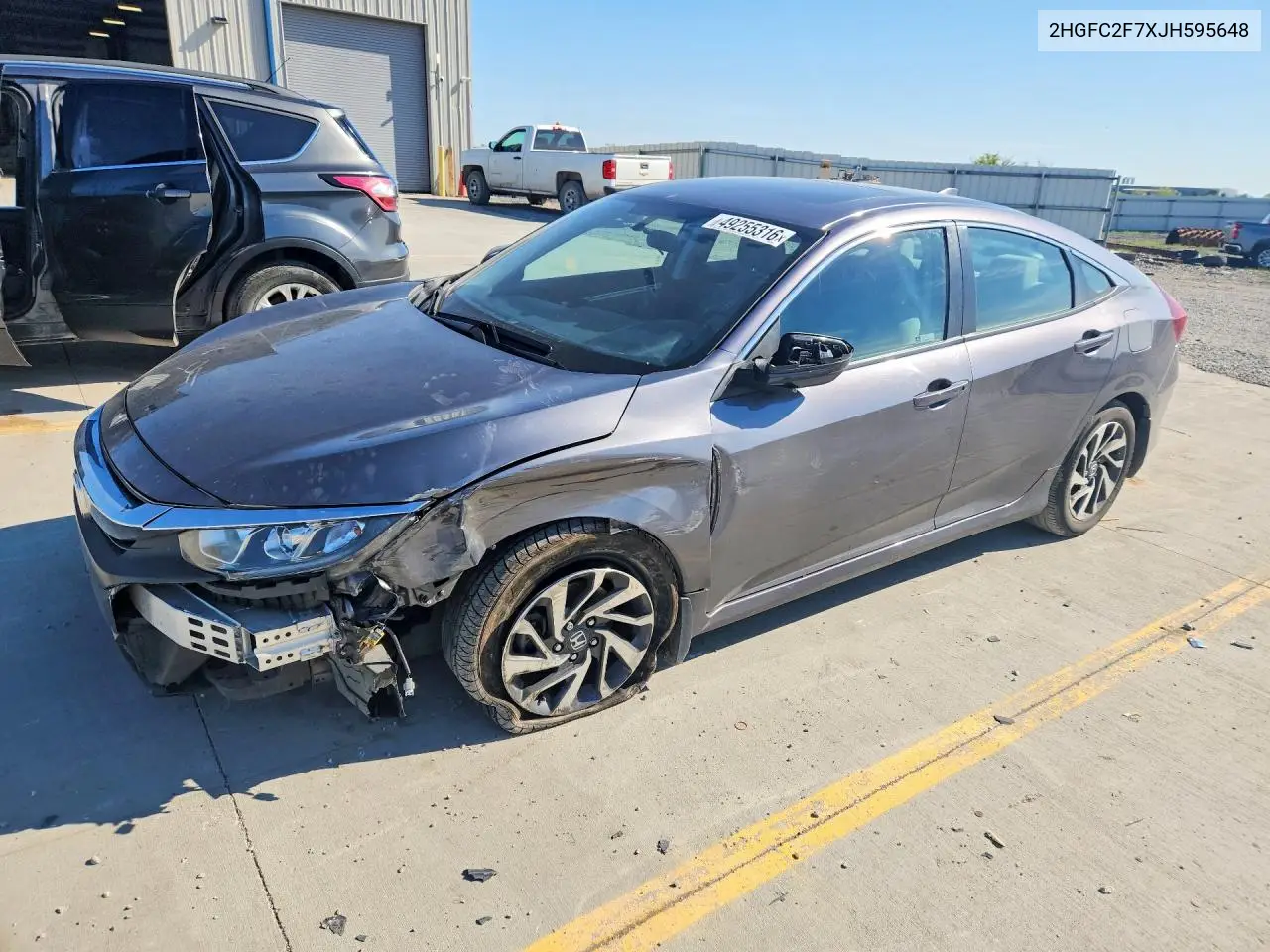 2HGFC2F7XJH595648 2018 Honda Civic Ex