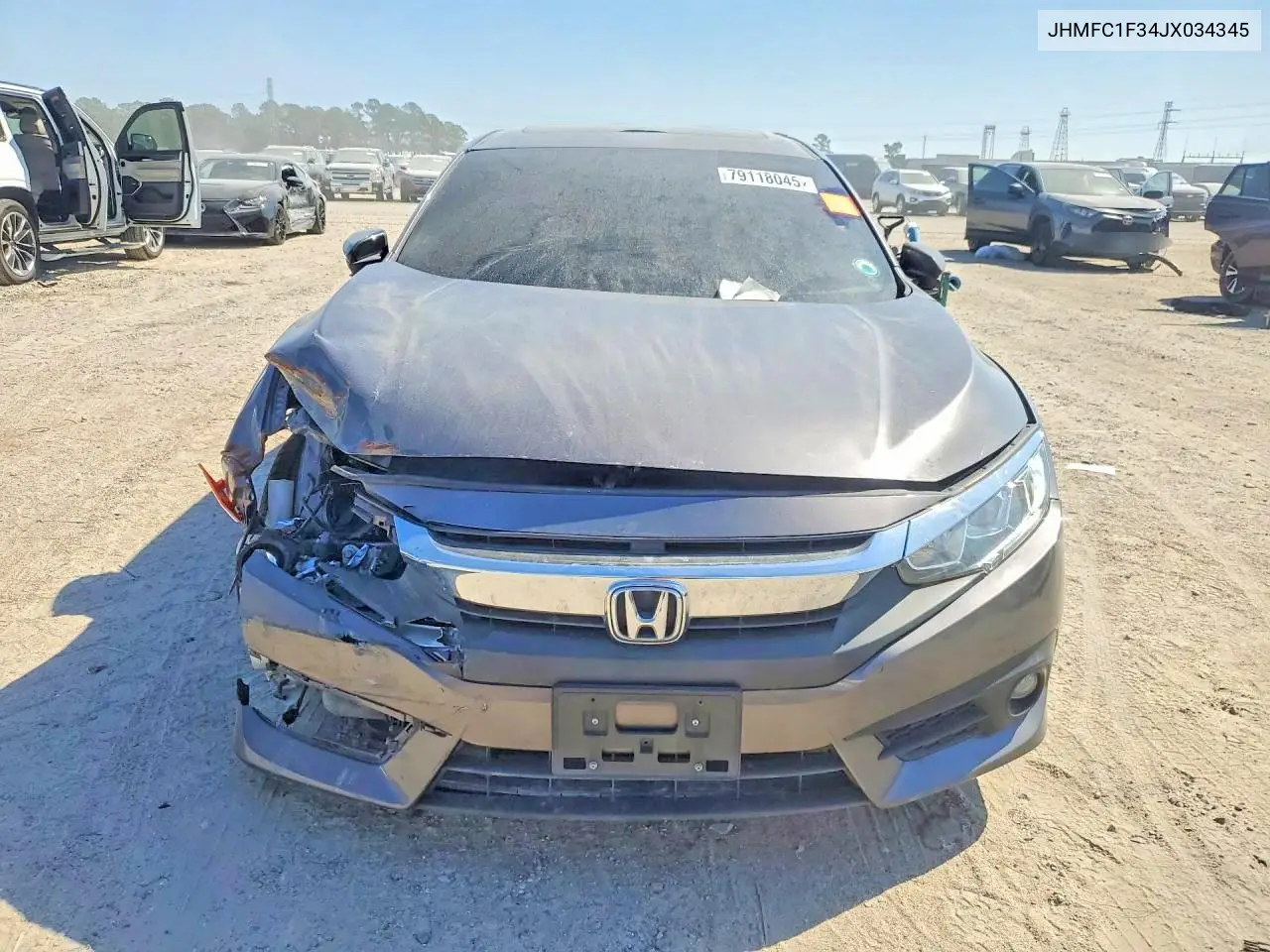 JHMFC1F34JX034345 2018 Honda Civic Ex