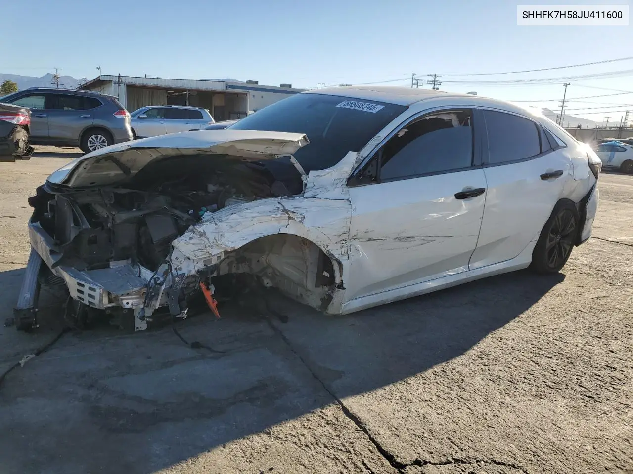 SHHFK7H58JU411600 2018 Honda Civic Ex