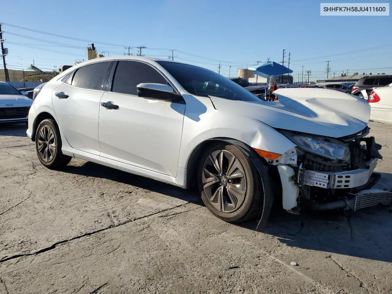 SHHFK7H58JU411600 2018 Honda Civic Ex