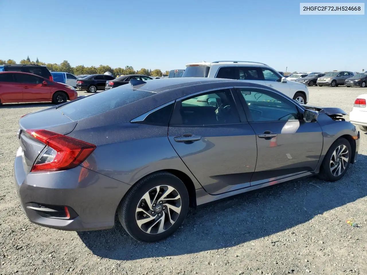 2HGFC2F72JH524668 2018 Honda Civic Ex