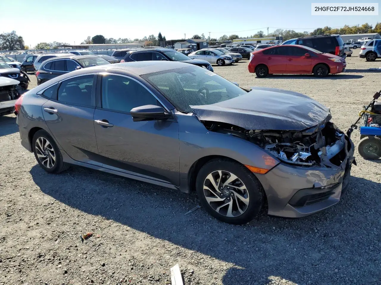 2HGFC2F72JH524668 2018 Honda Civic Ex