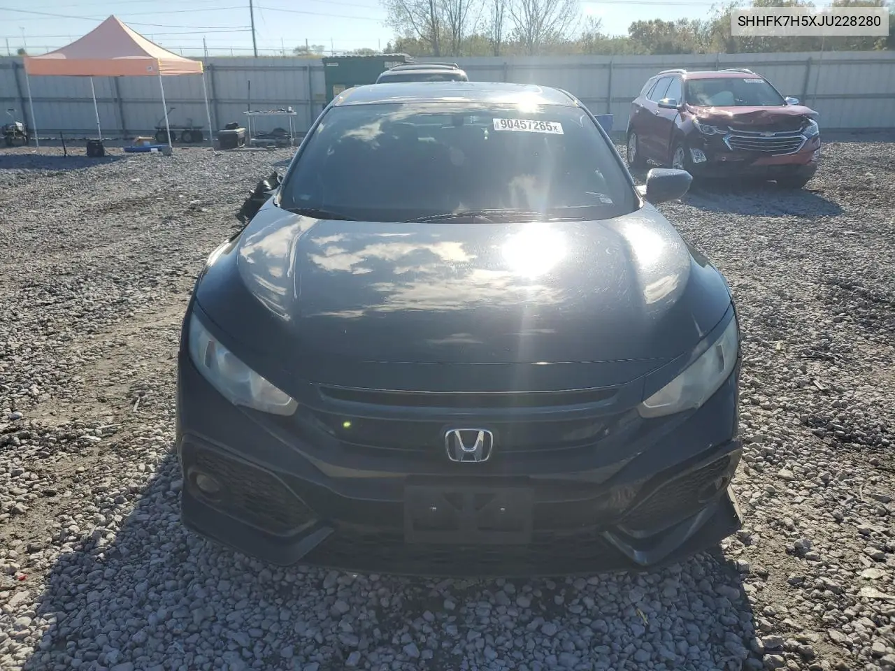 SHHFK7H5XJU228280 2018 Honda Civic Ex
