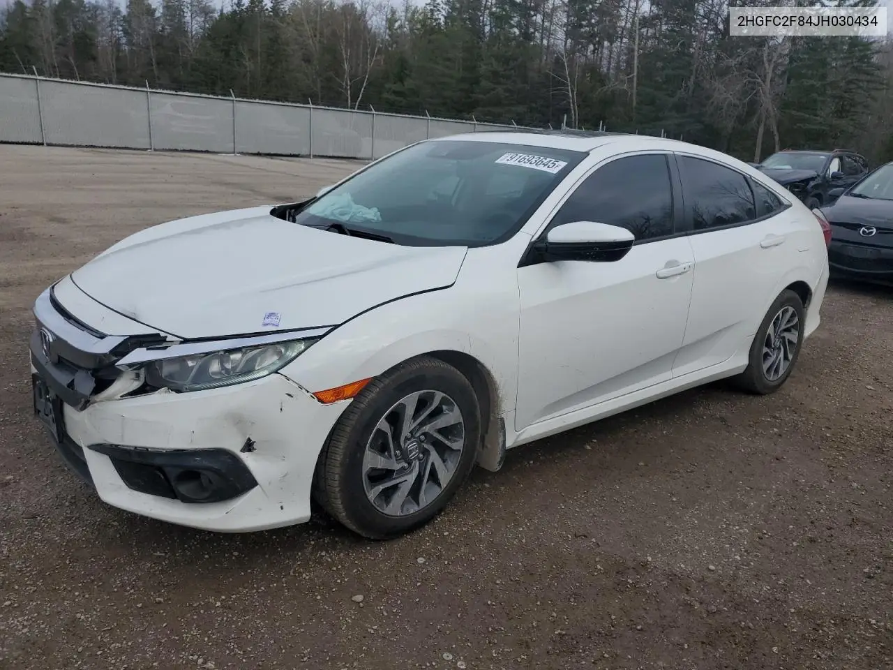 2HGFC2F84JH030434 2018 Honda Civic Ex