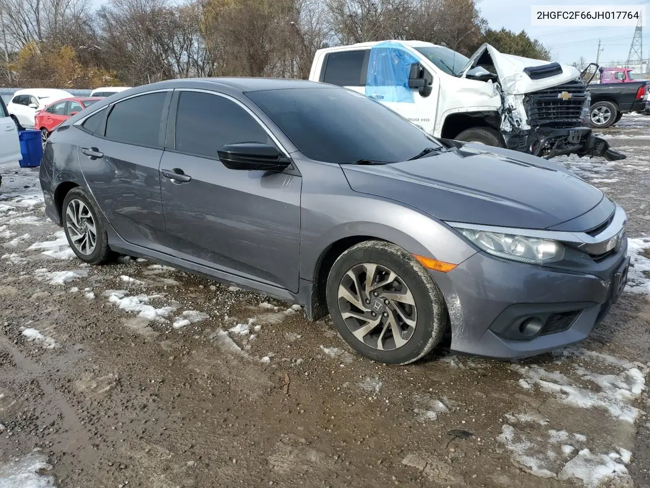 2HGFC2F66JH017764 2018 Honda Civic Lx