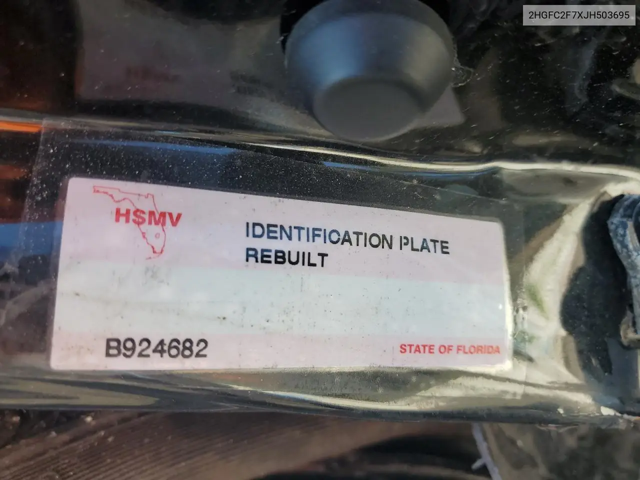 2HGFC2F7XJH503695 2018 Honda Civic Ex