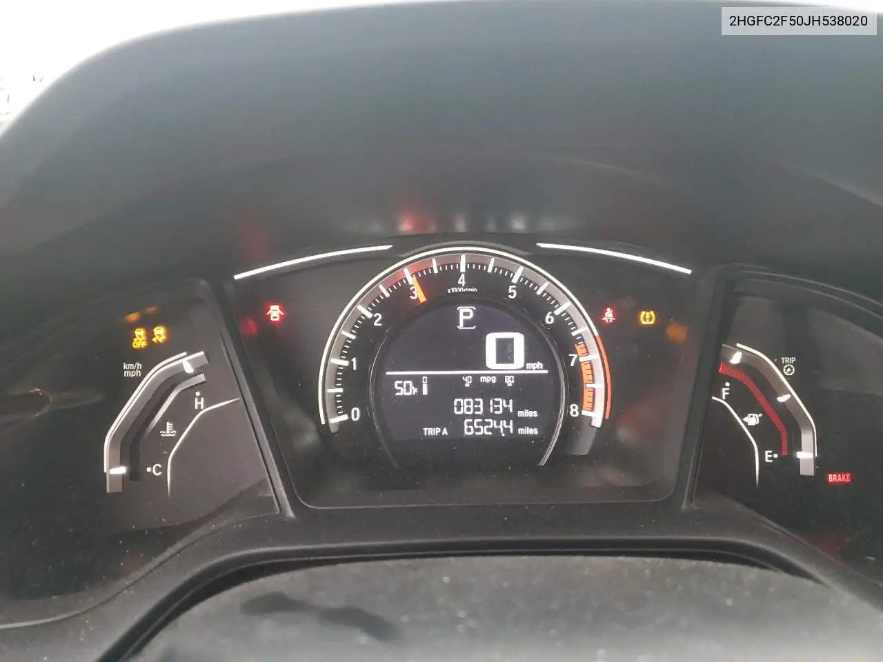 2HGFC2F50JH538020 2018 Honda Civic Lx