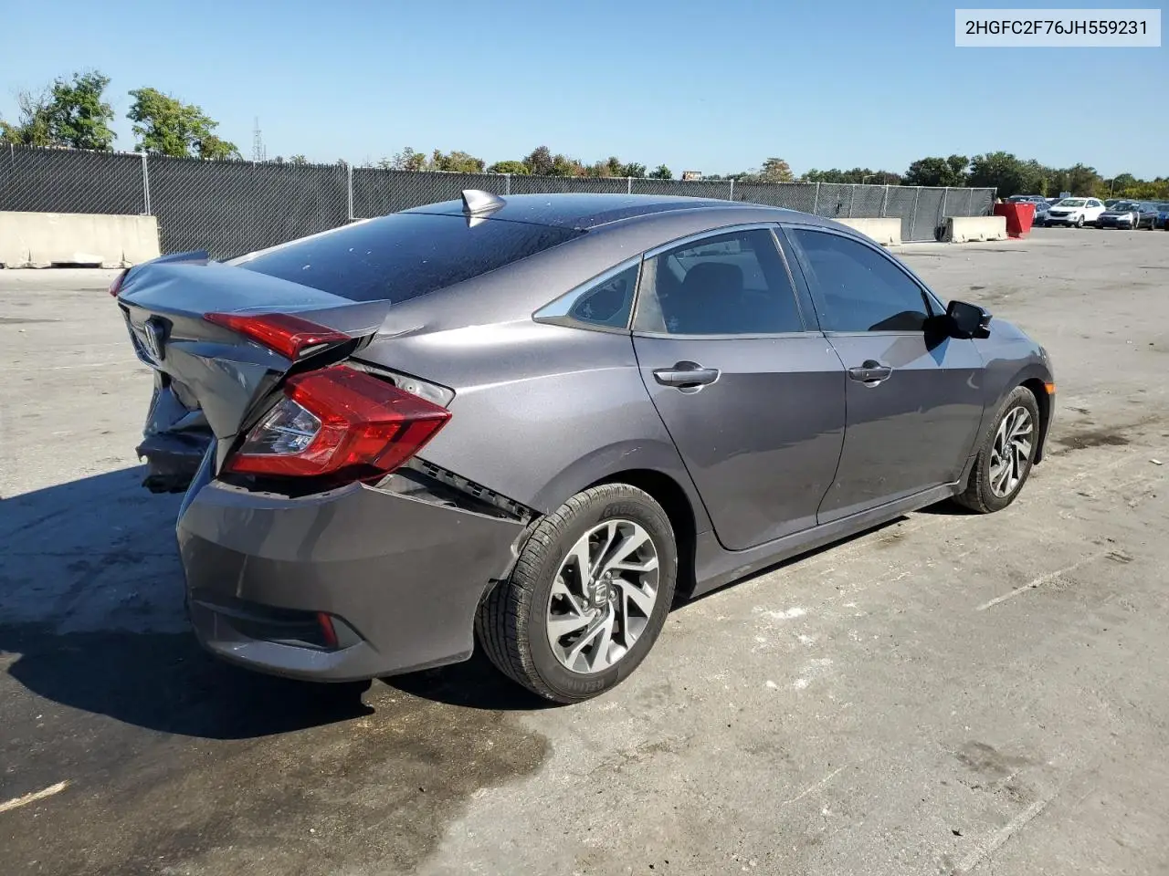 2HGFC2F76JH559231 2018 Honda Civic Ex