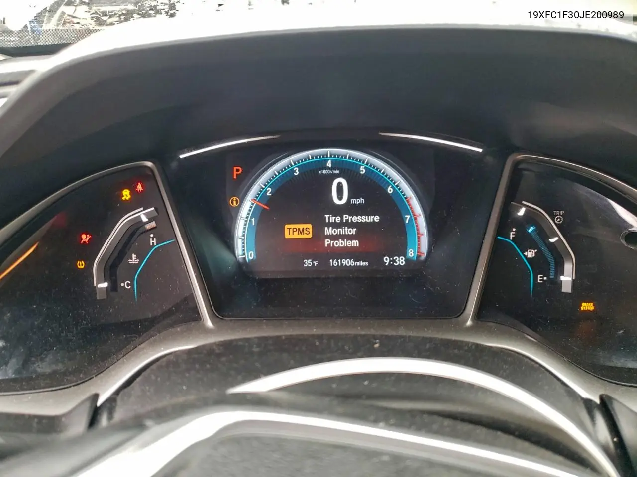 19XFC1F30JE200989 2018 Honda Civic Ex