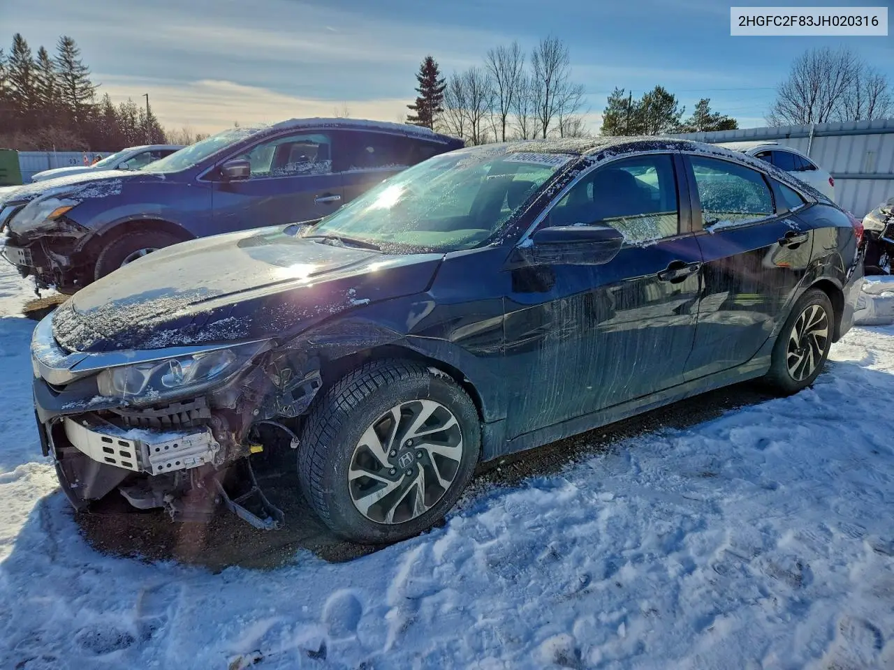 2HGFC2F83JH020316 2018 Honda Civic Ex