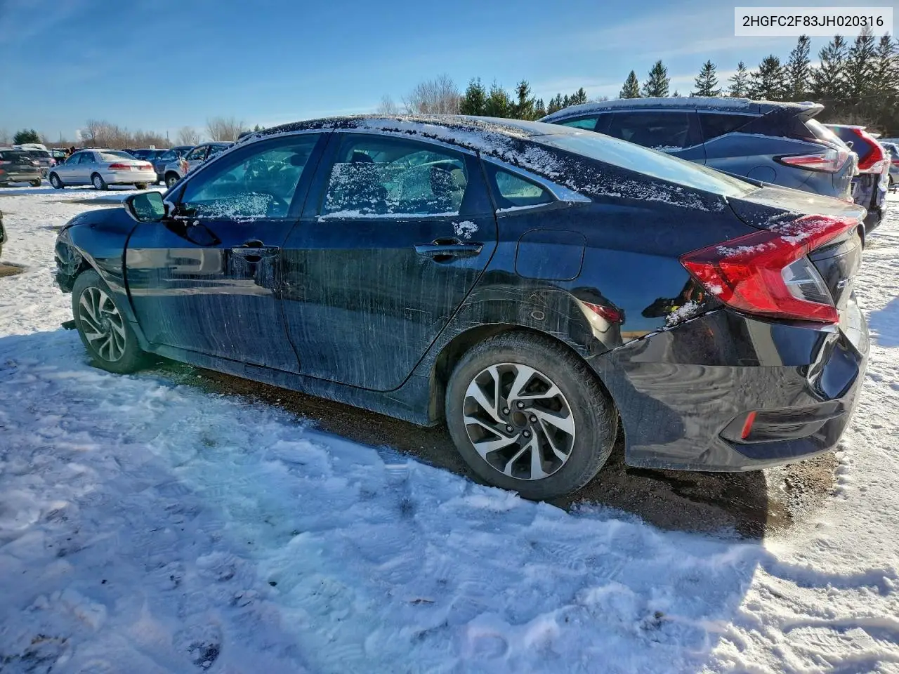 2HGFC2F83JH020316 2018 Honda Civic Ex