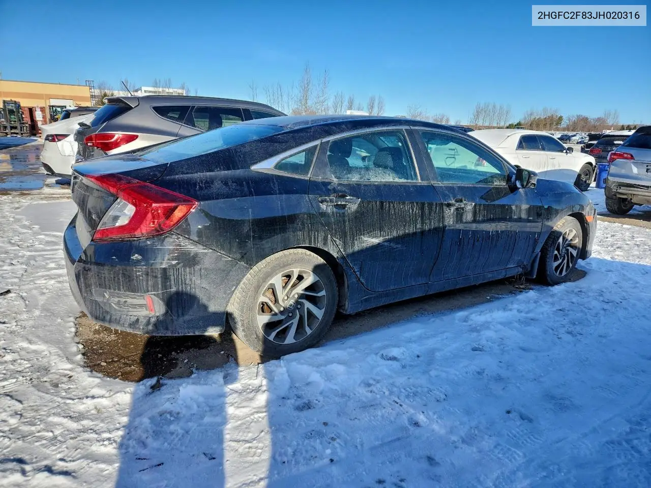 2HGFC2F83JH020316 2018 Honda Civic Ex