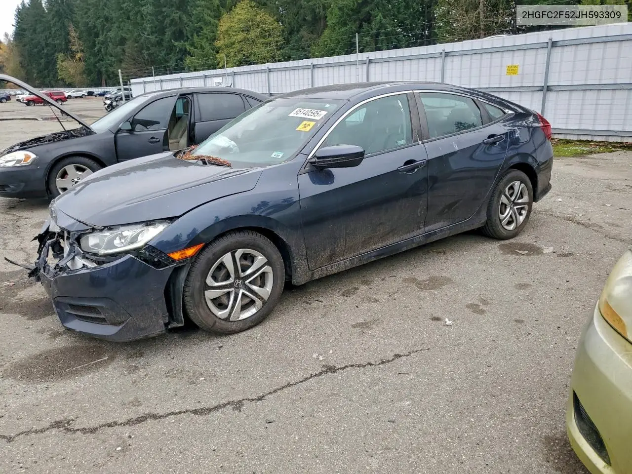 2HGFC2F52JH593309 2018 Honda Civic Lx