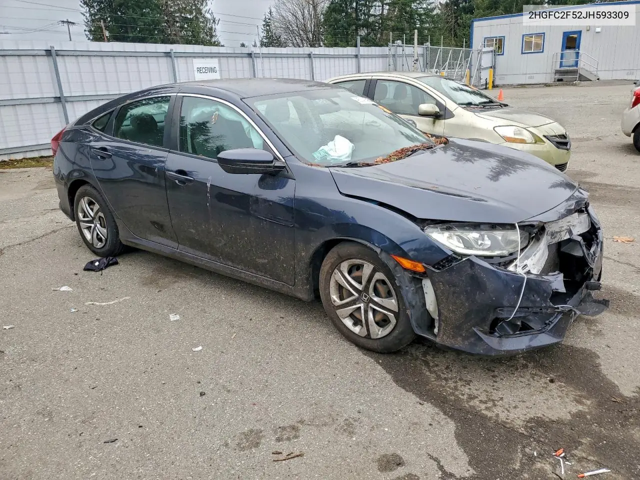 2HGFC2F52JH593309 2018 Honda Civic Lx