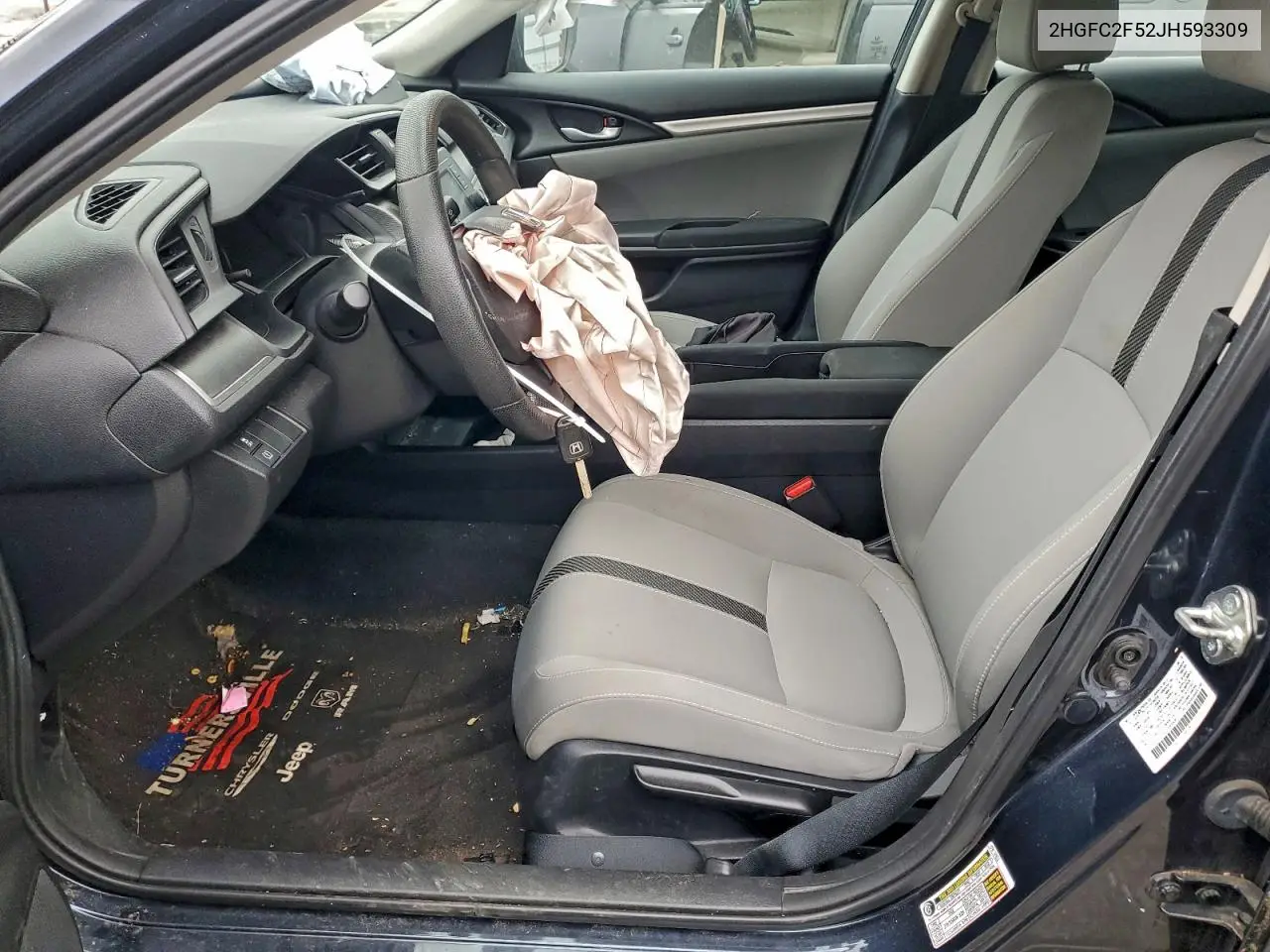 2HGFC2F52JH593309 2018 Honda Civic Lx