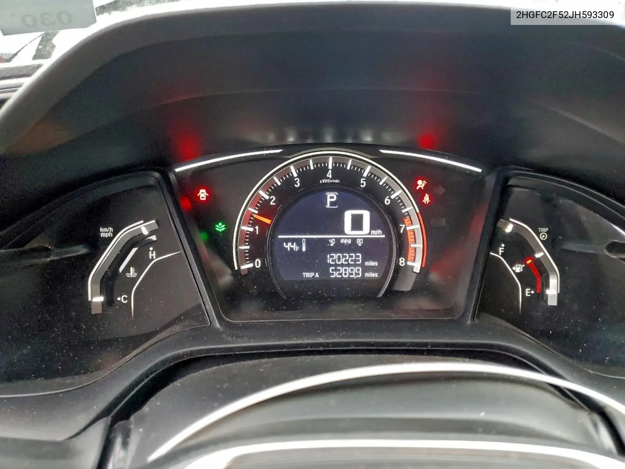 2HGFC2F52JH593309 2018 Honda Civic Lx