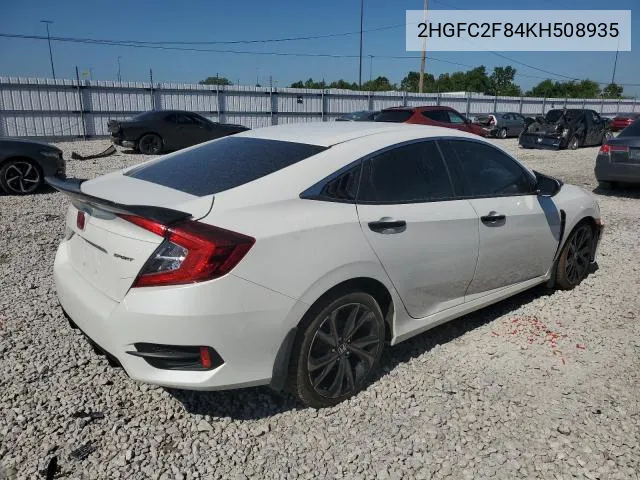 2HGFC2F84KH508935 2019 Honda Civic Sport