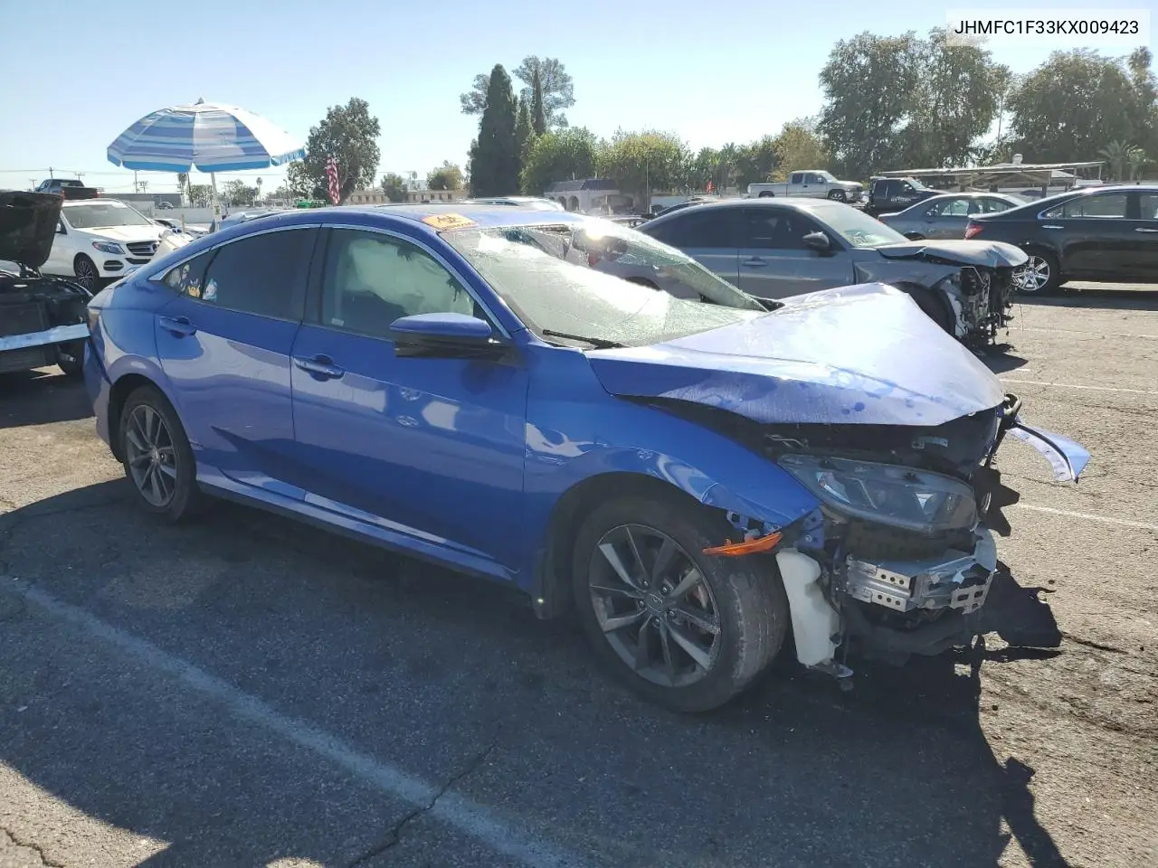 JHMFC1F33KX009423 2019 Honda Civic Ex